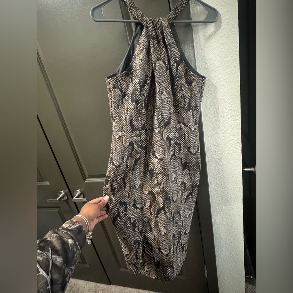 H&M Black and Gold Snake Skin Patterned Dress